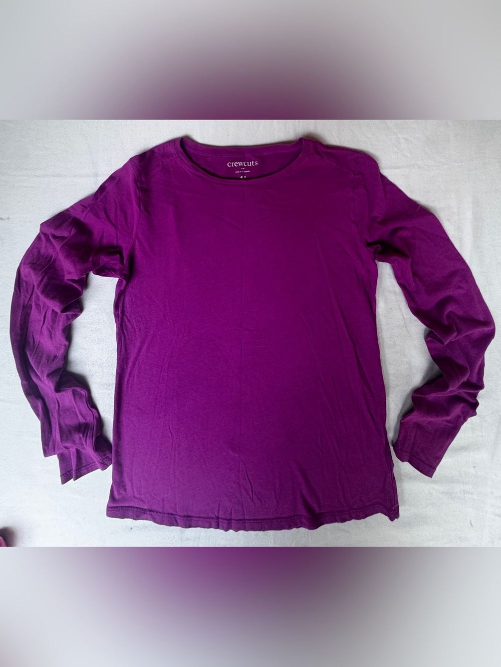 Crew cuts girls long sleeve tee crew neck purple